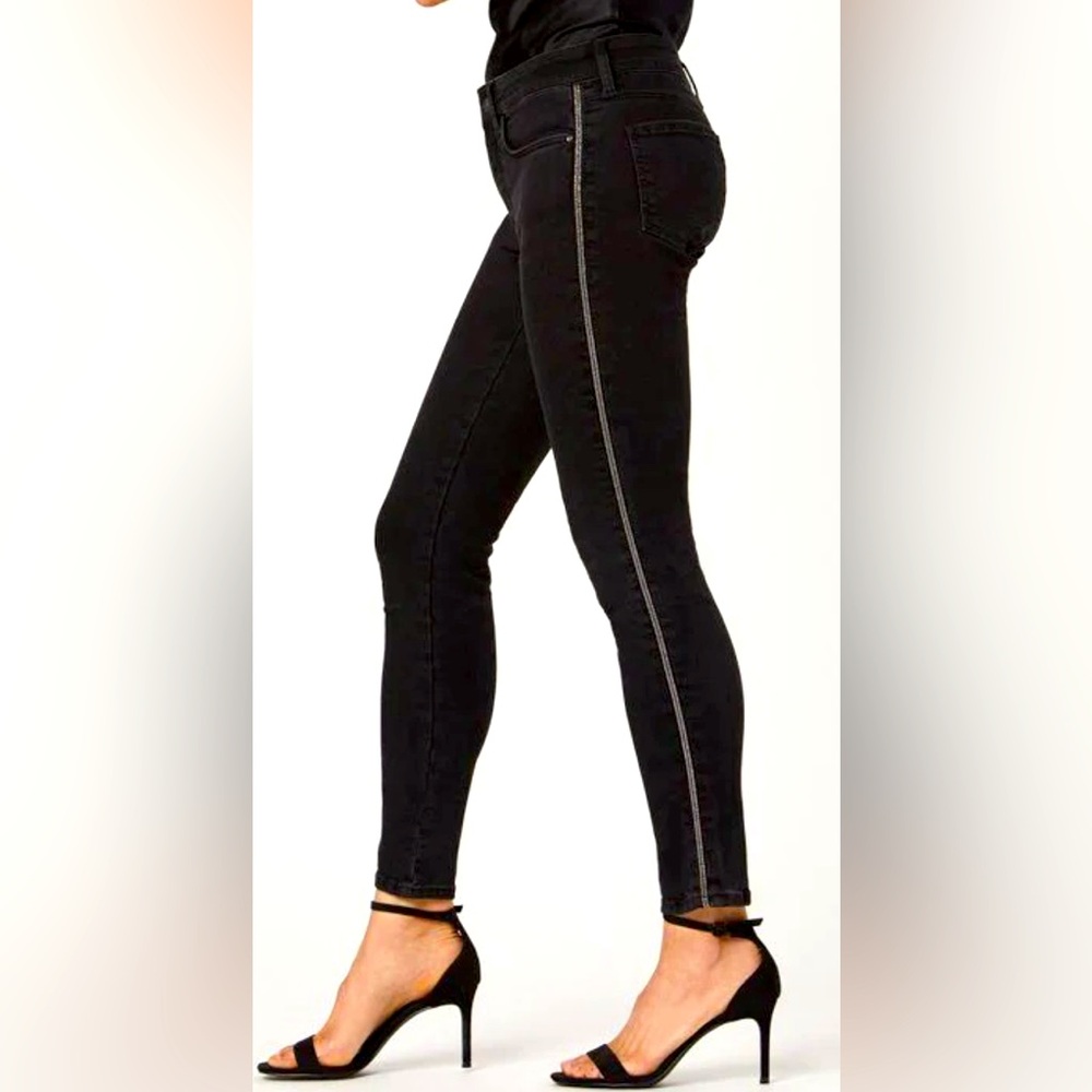 Mavi Denim Adriana super skinny smoke embellished